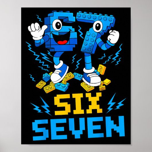 Poster 67 Six Seven 6-7 Funny Brainrot Meme Teens Gen Alp (Devant)