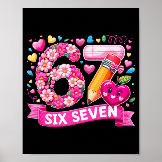 Poster 67 Six Seven 6 7 Mème Conception d'enseignant de l (Devant)