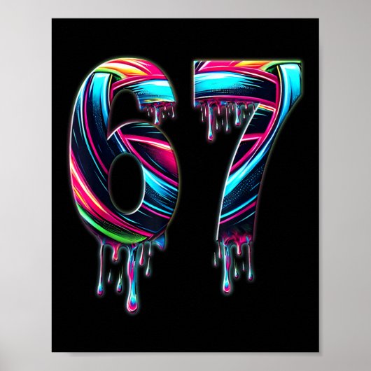 Poster 67 Six Seven 6 7 Meme Design Funny 6 7  (Devant)