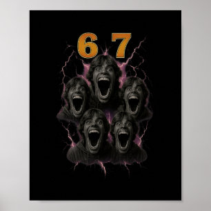 Poster 67 Six Seven Contrefaçon 6 7 Conception de Mème Dr