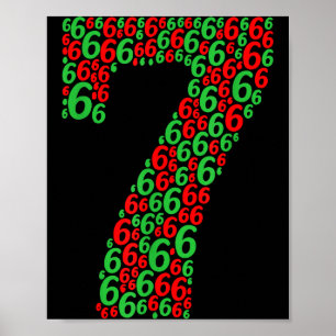 Poster 67 Six Seven Design de Noël Drôle 6 7 Meme