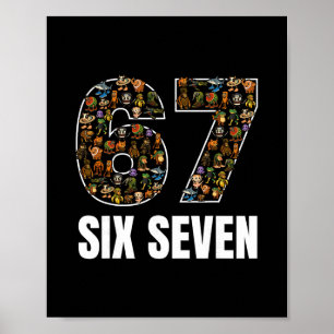 Poster 67 Six Seven Italian Brainrot Gen Alpha Argot Meme