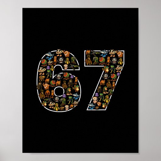 Poster 67 Six Seven Italian Brainrot Gen Alpha Mème (Devant)