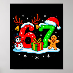 Poster 67 Six Seven Mème Argot Gen Alpha Drôle de Noël