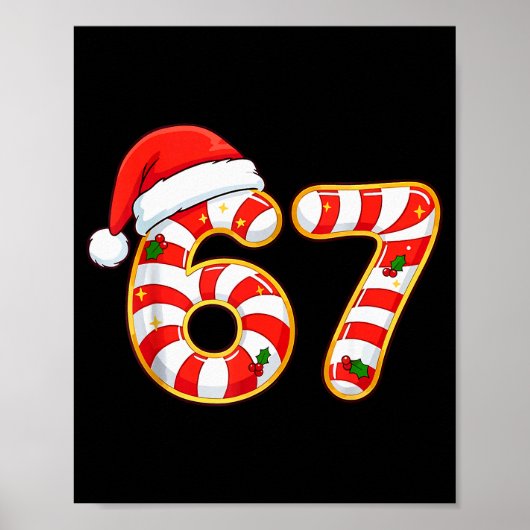 Poster 67 Six Seven Mème Argot Gen Alpha Drôle de Noël (Devant)