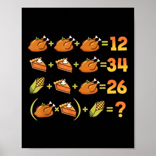 Poster 67 Six Seven Mème Équation De Maths De Thanksgivin (Devant)