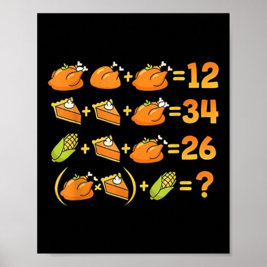 Poster 67 Six Seven Mème Équation de Maths de Thanksgivin (Devant)