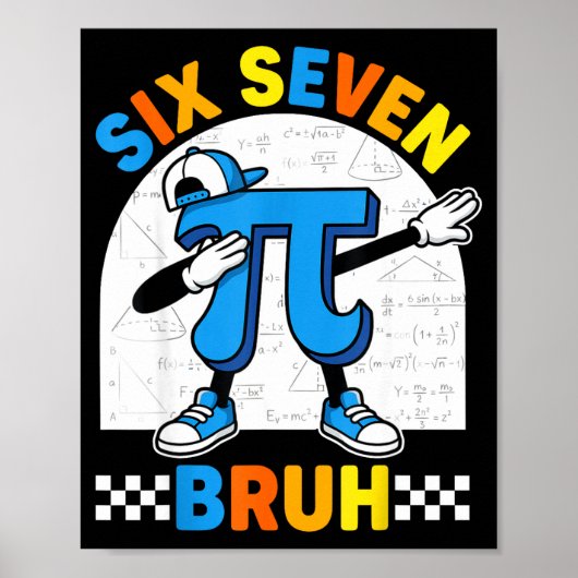 Poster 67 six seven meme math funny day math teacher men (Devant)
