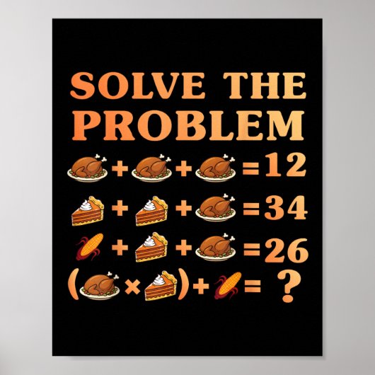 Poster 67 Six Seven Meme Math Thanksgiving Equation Logic (Devant)