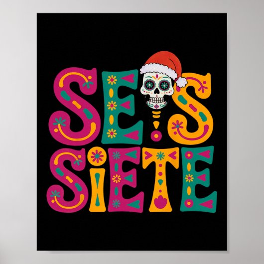 Poster 67 Six Seven Professeur d'espagnol bilingue Seis S (Devant)