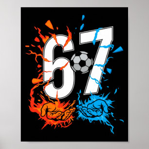 Poster 67 Soccer Six Seven Soccer 6 7 Enfants Garçons Fil