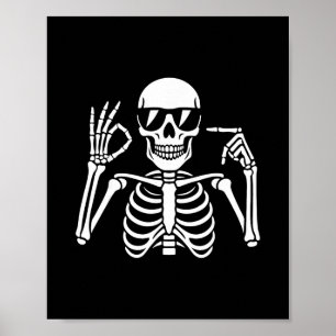 Poster 67 squelette drôle six sept Gen Alpha Halloween mo