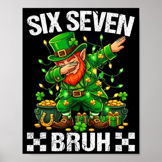 Poster 67 St Patricks Funny Six Seven Meme Leprechaun Boy (Devant)