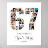 Poster 67e anniversaire Numéro 67 Photo personnalisée Col (Devant)