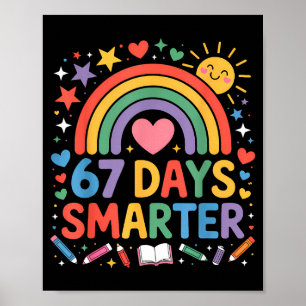 Poster 67e jour de mème de l'école 67 jours plus intellig