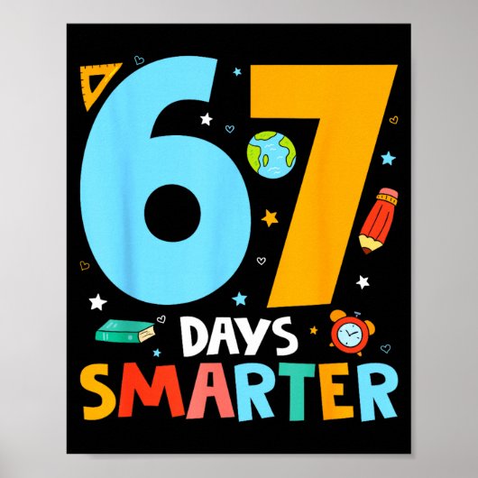 Poster 67e jour d'école drôle 67 jours enseignant plus in (Devant)