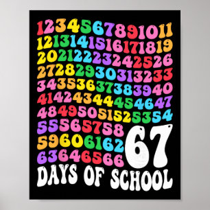 Poster 67e jour d'école enseignant enfants 67 maths nombr