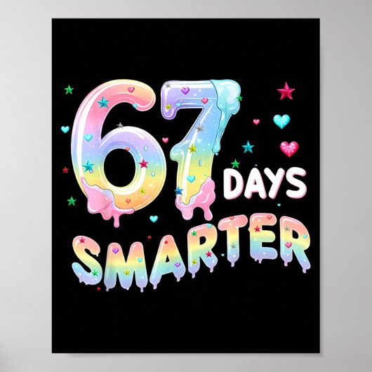Poster 67th Day Of School Shirt 67 Days Smarter Teacher B (Devant)