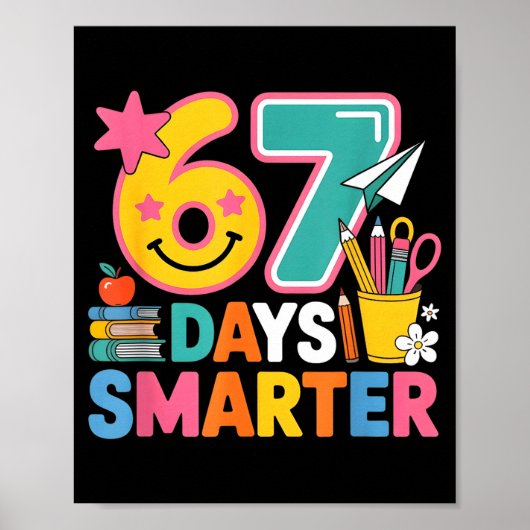 Poster 67th Day Of School Shirt 67 Days Smarter Teacher B (Devant)