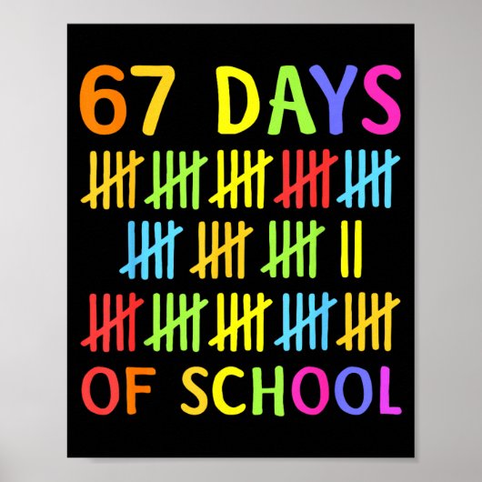 Poster 67th Day Of School Teacher Kids 67 Math Numbers 10 (Devant)