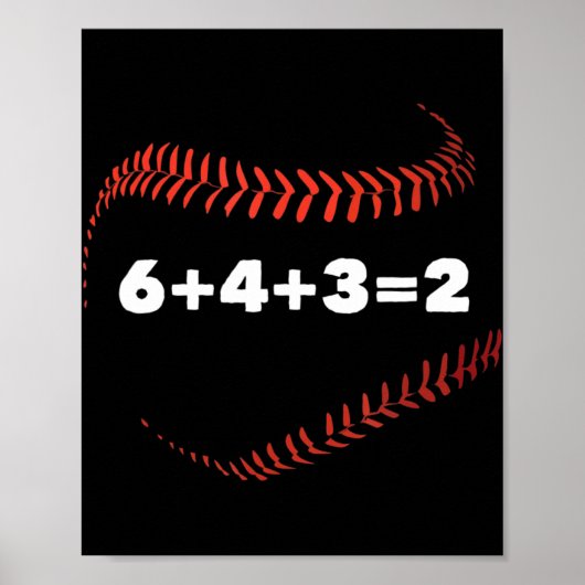 Poster 6+4+3=2 Jouer à deux joueurs de baseball (Devant)