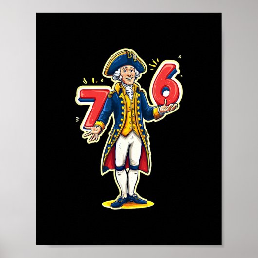 Poster 6-7 7-6 Drôle George Washington Six Sept Mème  (Devant)