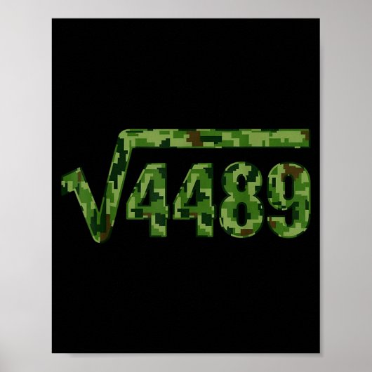 Poster 6 7 Army Pattern Meme Square Root 4489 Slang Math  (Devant)