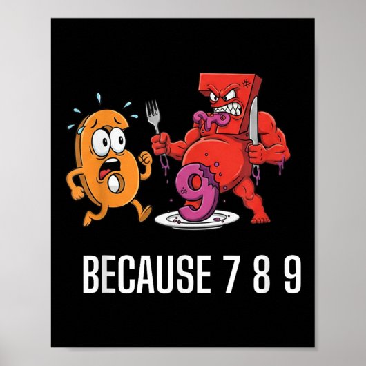 Poster 6 7 Blague de Meme Parce que 7 8 9 Enfants drôles  (Devant)