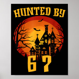 Poster 6 7 halloween 67 mème six sept fantôme génération