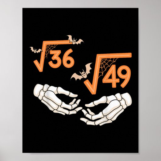 Poster 6 7 Halloween Math Racine Carrée 67 Meme Gen Alpha (Devant)