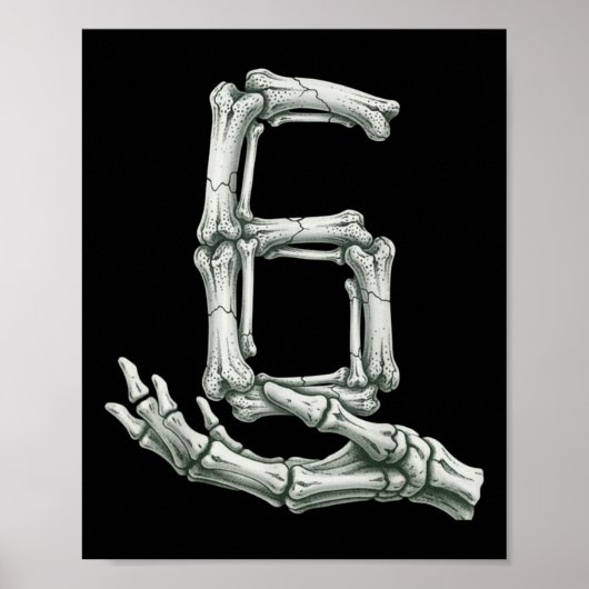 Poster 6 7 Halloween Skeleton Funny 67 Meme Gen Alpha Six (Devant)