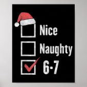 Poster 6-7 Meme Brain Rot Nice Naughty 67 Funny Christmas (Devant)