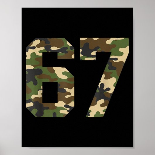 Poster 6-7 Meme Camo Cool Six-seven Funny 67 Gen Z Alpha (Devant)