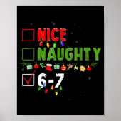 Poster 6-7 Meme Nice Naughty 67 Christmas Brain Rot Funny (Devant)