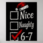 Poster 6-7 Meme Nice Naughty 67 Christmas Brain Rot Funny (Devant)