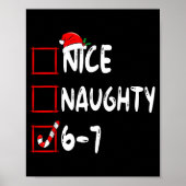 Poster 6-7 Meme Nice Naughty 67 Christmas Brain Rot Funny (Devant)