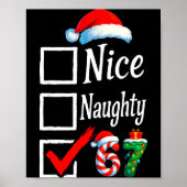 Poster 6 7 Meme Nice Naughty 67 Christmas Brain Rot Funny (Devant)