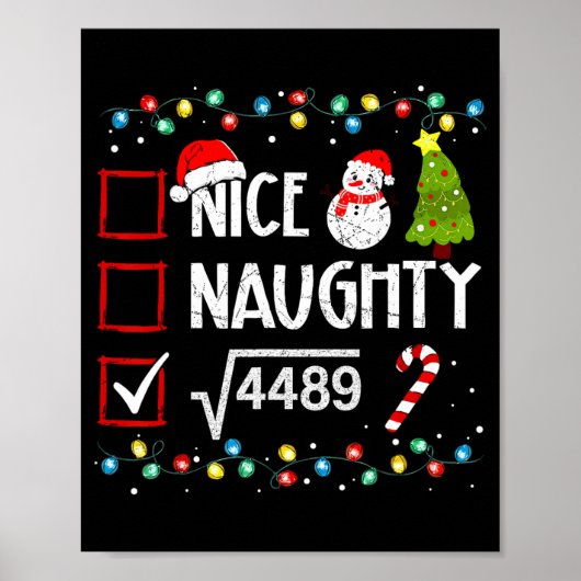Poster 6-7 Mème Nice Naughty 67 Noël Brain Rot Drôle (Devant)