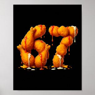 Poster 6 7 Meme Poulet Frit 67 Pyjama Enfants Six Sept B