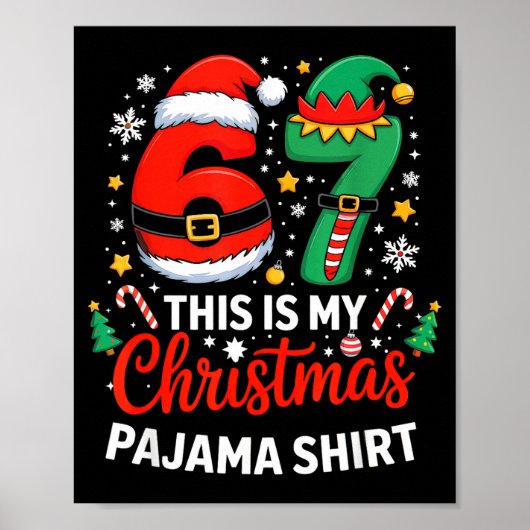 Poster 6 7 Noël Six Seven Mème Mon Pyjama de Noël S (Devant)