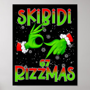 Poster 6 7 Noël Skibidi Rizzmas 67 Mème Gen Alpha Sl