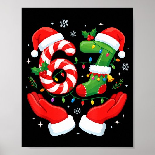 Poster 6 7 Pajamas Six Seven Matching Ugly Christmas 67 F (Devant)