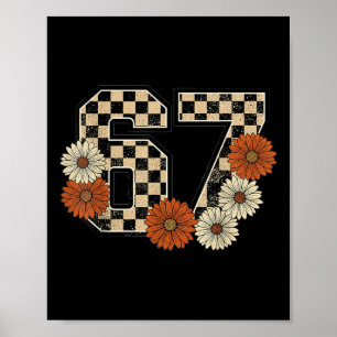 Poster 6 7 Rétro Automne Meme Damier T-Shirt Hanté