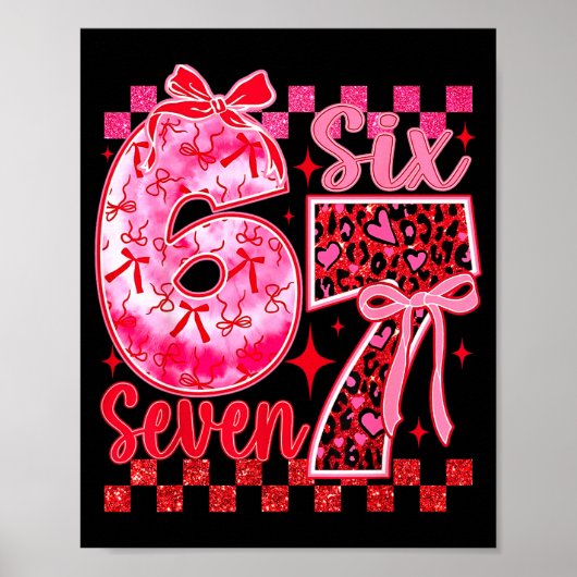 Poster 6 7 Six Seven Mème Coquette Arc Léopard Cœur Vale (Devant)