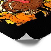 Poster 6 7 Thanksgiving Funny Leopard Bow Turkey Six Seve (Coin)