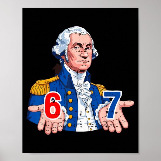 Poster 6 7 Washington Funny 67 Costume Meme Six Seven Kid (Devant)