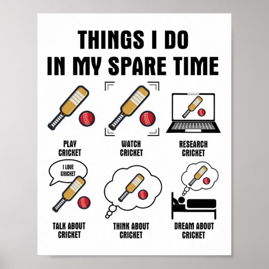 Poster 6 choses que je fais pendant mon temps libre - Cri (Devant)
