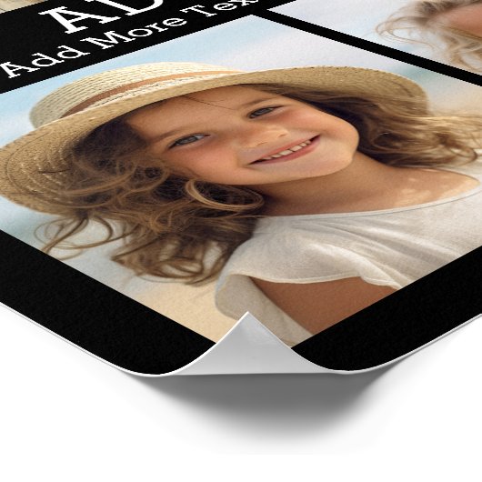 Poster 6 Collage photo avec 2 lignes de texte simple (Coin)