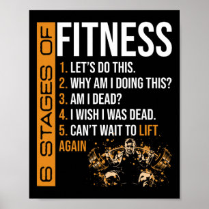 Poster 6 étapes de l'exercice de musculation Fitness