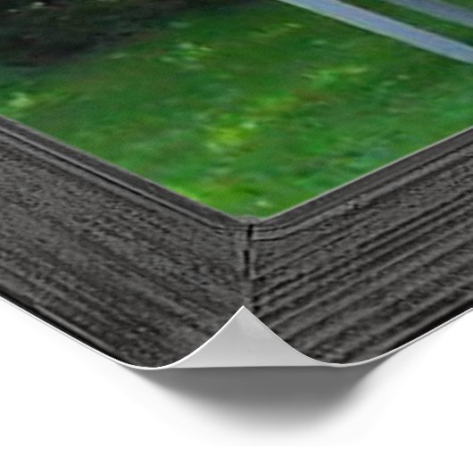 Poster 6 Fenêtre de volet rustique avec vue Jardin Po (Coin)